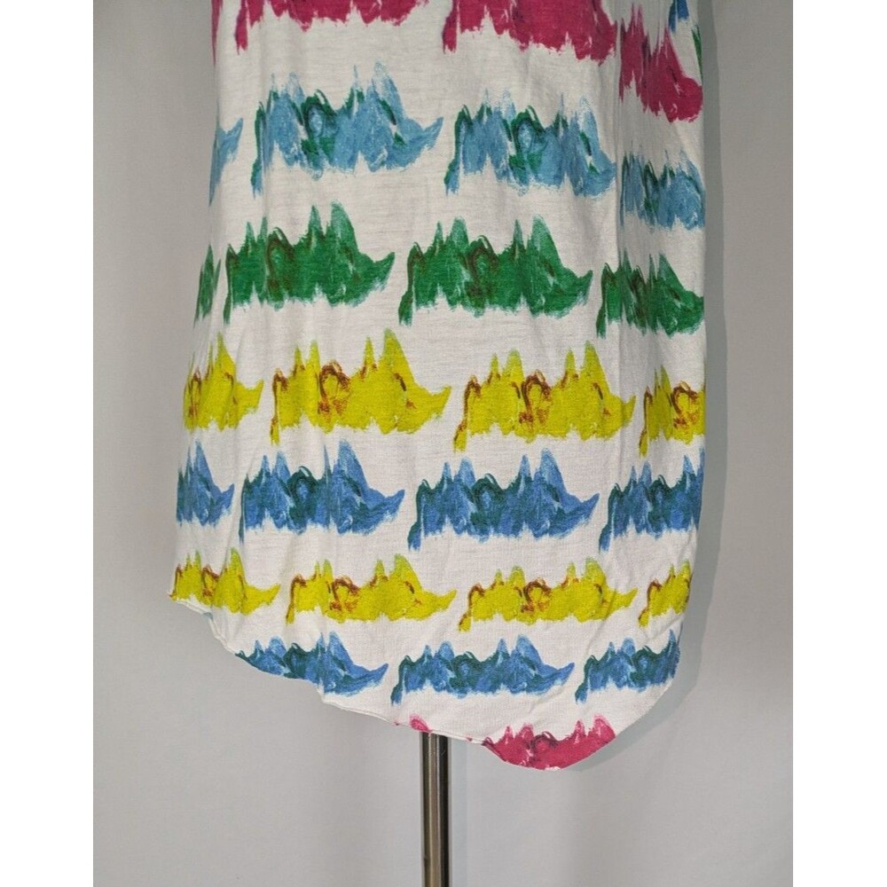 Zara Multicolor Abstract Brushstroke Pattern Short Sleeve T-Shirt Large Quirky - Picture 2 of 6